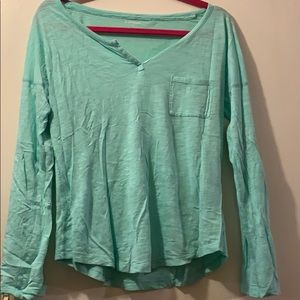 Express aqua long sleeve shirt